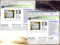 Screenshot of http://www.gnome.org/ both osb and firefox